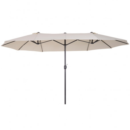 Parasoll XXL med Handvev 455 x 270 x 240 cm Beige