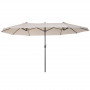 Parasoll XXL med Handvev 455 x 270 x 240 cm Beige