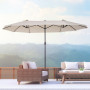 Parasoll XXL med Handvev 455 x 270 x 240 cm Beige