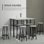 Matgrupp Bar Bord + 4 Barstolar Industriell Greige - Svart