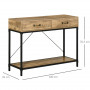 Konsolbord Industriell Trä med 2 Lådor 100 x 35 x 76,5 cm