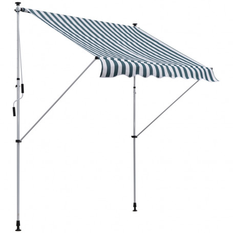 Markis Golv till tak fäste 200 x 150 cm Grön - Vit