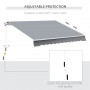 Infällbar Markis 3,95 x 2,45 m Grå