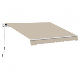 Infällbar Markis 3,95 x 2,45 m Beige