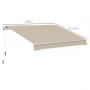 Infällbar Markis 3,95 x 2,45 m Beige