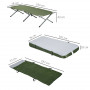 Campingsäng med Madrass 193 x 86 x 43/63 cm Grön