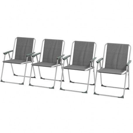Trädgårdsstol - Campingstol 4-pack Hopfällbar Grå