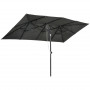Parasoll Dubbelt med Tilt 150 x 295 x 170-214 cm Grå