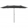 Parasoll Dubbelt med Tilt 150 x 295 x 170-214 cm Grå
