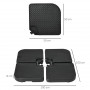 Parasollfot 4 Delar Fyllbar 100 x 100 x 8 cm Fyrkant Svart