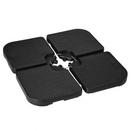 Parasollfot 4 Delar Fyllbar 100 x 100 x 8 cm Fyrkant Svart