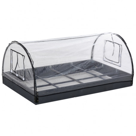 Växthus med 12 Grid Fält Transparent 120 x 79 x 53 cm