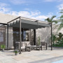 Pergola med Skjuttak 298 x 213 x 221 cm Metall Svart
