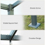 Pergola med Skjuttak 298 x 213 x 221 cm Metall Svart
