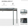 Pergola med Skjuttak 298 x 213 x 221 cm Metall Svart