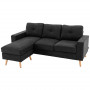 Hörnsoffa 3-sits 193 x 136 x 85 cm Svart Linne höger / vänster