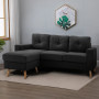 Hörnsoffa 3-sits 193 x 136 x 85 cm Svart Linne höger / vänster