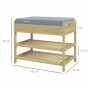Bambu Skohylla med Sittbänk, Låda 55 x 35 x 46 cm Bambu