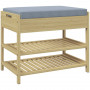 Bambu Skohylla med Sittbänk, Låda 55 x 35 x 46 cm Bambu