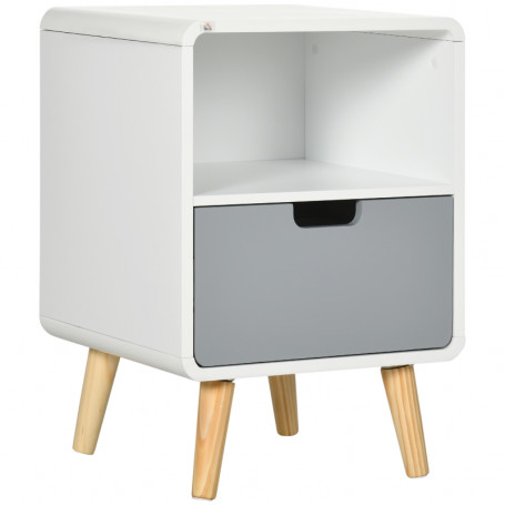 Sängbord Skandinavisk Design 40 x 38 x 58 cm Vit