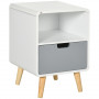 Sängbord Skandinavisk Design 40 x 38 x 58 cm Vit
