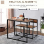 Barbord med 2 Barstolar 90 x 47 x 76 cm Brun - Svart