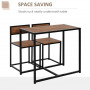 Barbord med 2 Barstolar 90 x 47 x 76 cm Brun - Svart