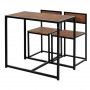 Barbord med 2 Barstolar 90 x 47 x 76 cm Brun - Svart