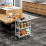 Fällbar vagn till Kök / Badrum 3 Hyllor 52,5 x 27 x 73,5 cm Metall Vit