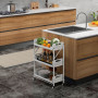 Fällbar vagn till Kök / Badrum 3 Hyllor 52,5 x 27 x 73,5 cm Metall Vit