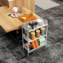 Fällbar vagn till Kök / Badrum 3 Hyllor 52,5 x 27 x 73,5 cm Metall Vit