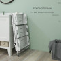 Fällbar vagn till Kök / Badrum 3 Hyllor 52,5 x 27 x 73,5 cm Metall Vit