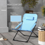 Hopfällbar Utestol 4-Nivå Justerbar Camping Blå