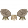 Utegrupp Bistro Set x2 Roterande Stol + Bord - Rotting