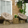 Utegrupp Bistro Set x2 Roterande Stol + Bord - Rotting