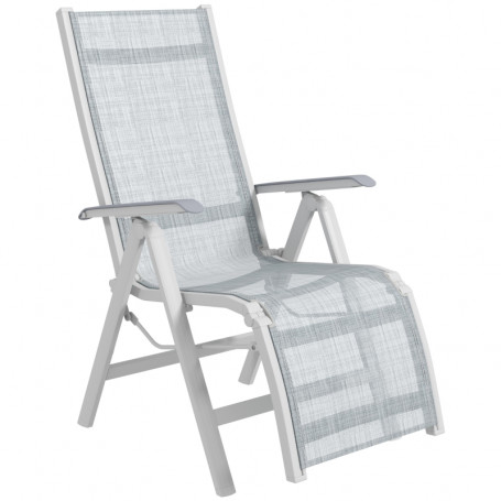 Solstol Fällbar 62 x 96 x 108 cm Ljusgrå - Vit