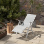 Solstol Fällbar 62 x 96 x 108 cm Ljusgrå - Vit
