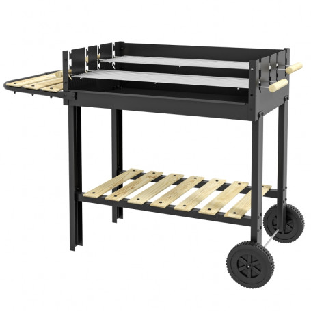 Kolgrill med Hjul 113 x 53,5 x 82,5 cm Svart
