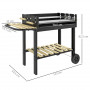Kolgrill med Hjul 113 x 53,5 x 82,5 cm Svart