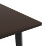 Ute Matbord Metall 100 x 100 x 72 cm med Hål för Parasoll, Brun Svart