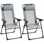 Hopfällbar Positionsstol 2-pack Grå