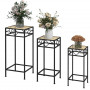 Piedestal 3 set Metall med Rotting Svart Inomhus/Utomhus