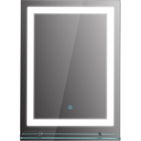 Badrumsspegel 50 x 70 cm med Hylla och Dimbar Belysning, Anti-dim F...