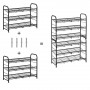 Metall Skoställ för 12 par Svart 69 x 28 x 50 cm