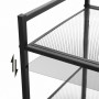 Skoställ 3-Våning Metall Mesh Svart 68 x 30 x 53 cm