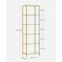 Bokhylla Guld med Glashyllor 6-våning 30 x 40 x 177 cm