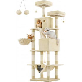 XXL Klösträd med 2 Grottor - Ljusbeige H. 206 cm