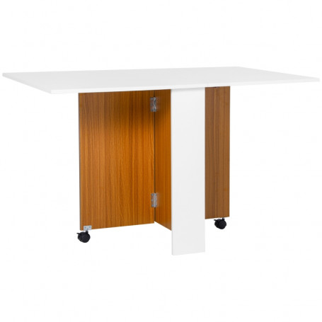 Klaffbord 120 x 80 x 73 cm Teak + Vit