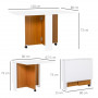 Klaffbord 120 x 80 x 73 cm Teak + Vit