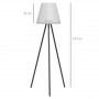 Trådlös Golvlampa Tripod med Timer, Solcell till Inom- Utomhus Vit/Svart
